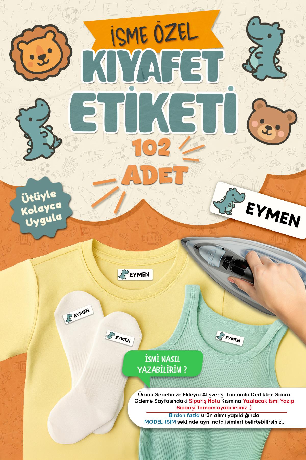 Kıyafet Etiketi - Okul Kıyafetlerine Kişiye Özel 30 Saniyede Kolay Uygulama Yıkanabilir Hayvan Figür