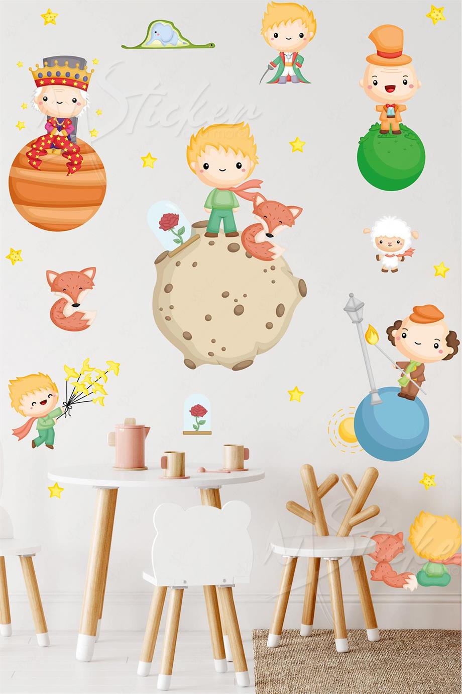Küçük Prens Masalı Çocuk Bebek Odası Sticker Seti