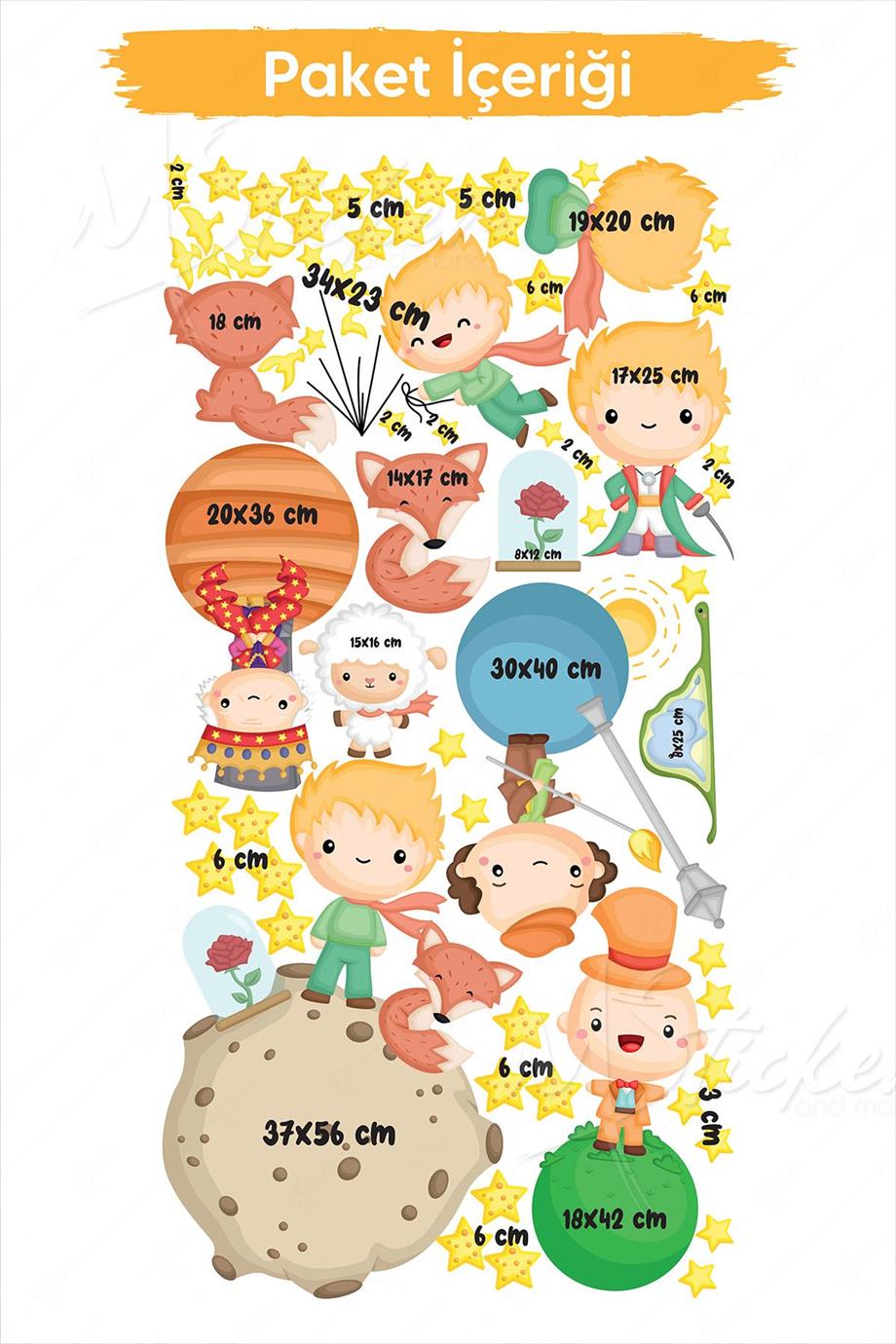 Küçük Prens Masalı Çocuk Bebek Odası Sticker Seti