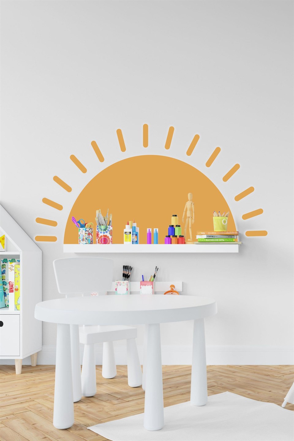 Küllü Sarı Güneş Çocuk Bebek Odası Duvar Sticker (58x100 cm)