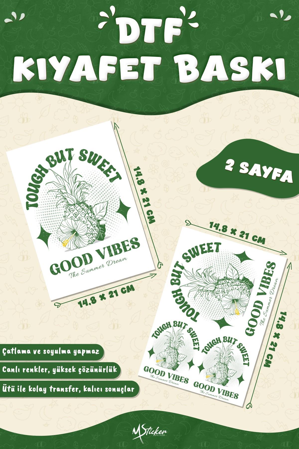 Kumaşa Baskı Yapılabilen Özel Tasarım Ütü Ile Yapışan Tekstil Dtf Baskı Görseli Ananas Temalı 