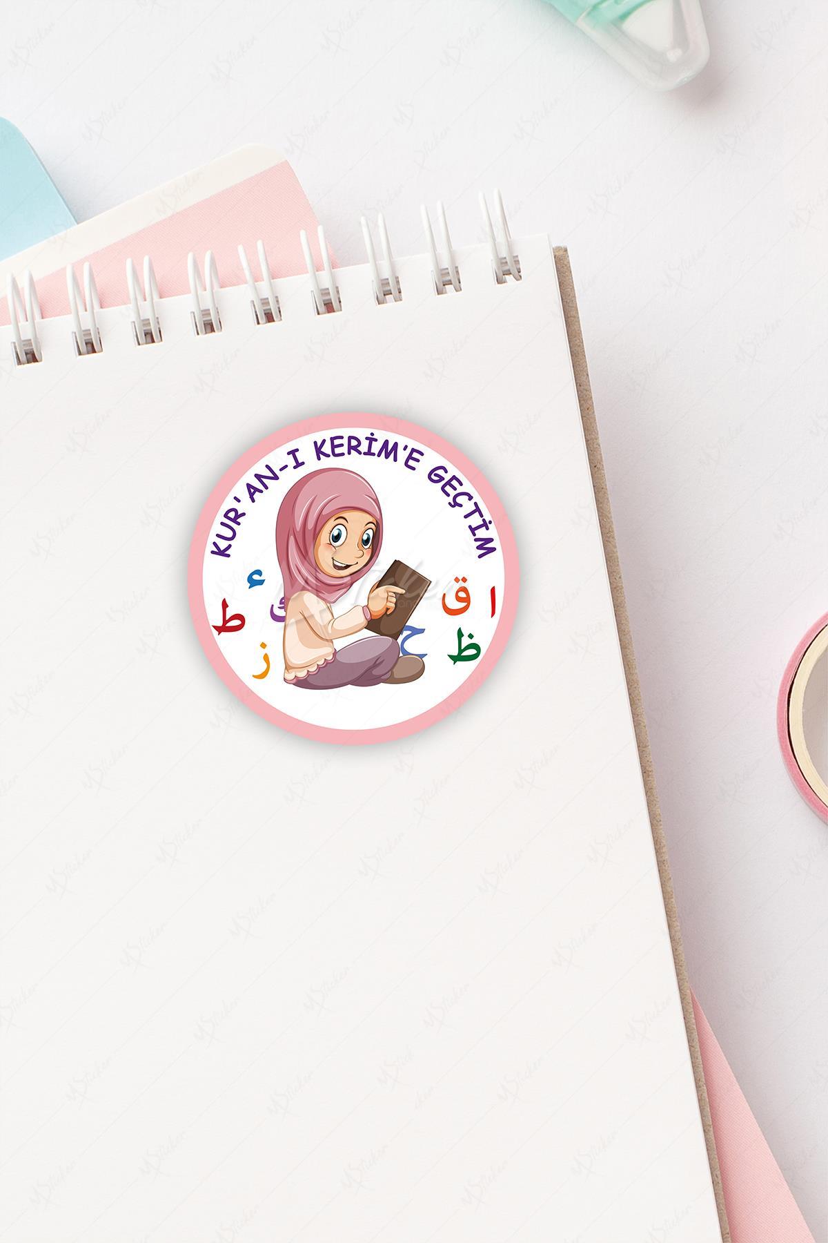 Kuran a Geçtim Kız Çocuk Harfleri Bitirdim 60 Adet 3x3 Sticker Seti