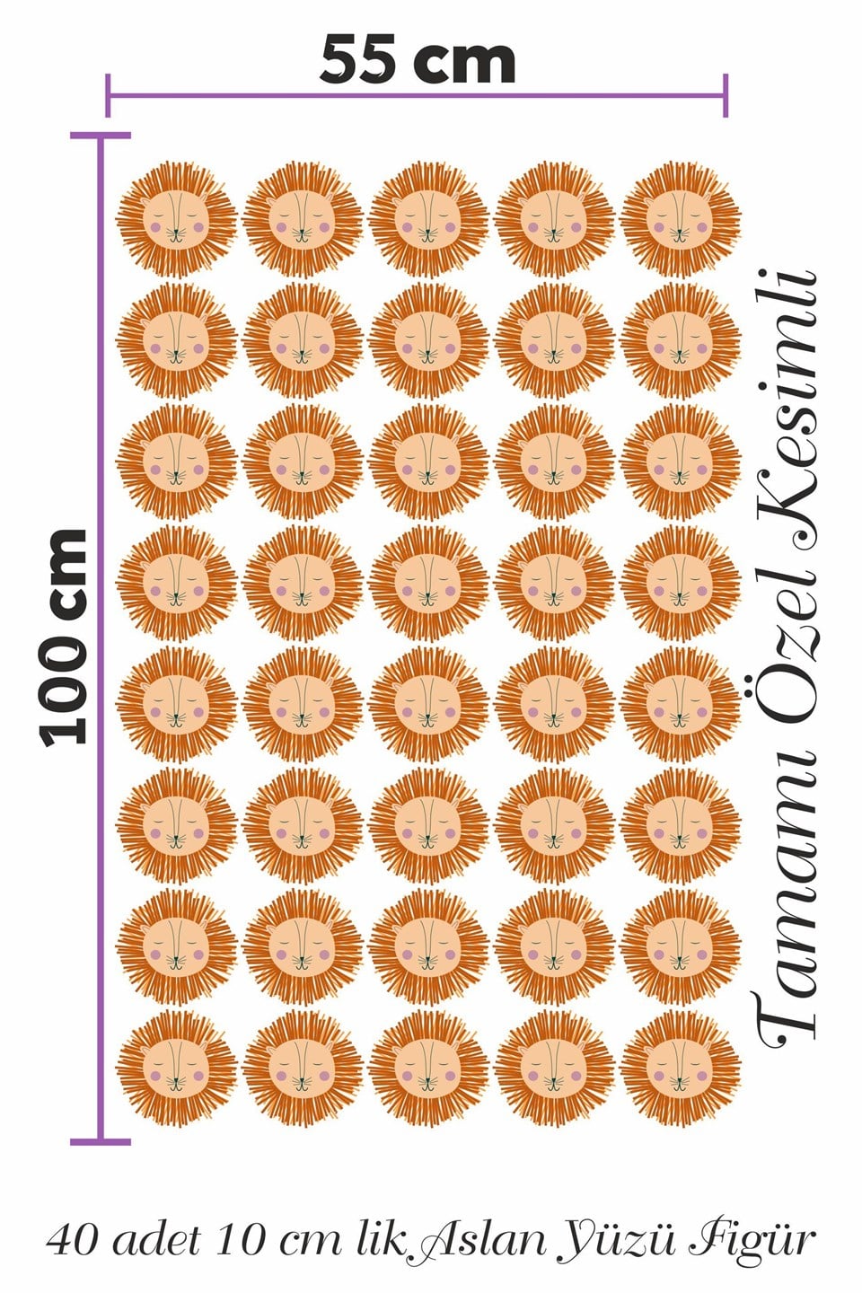 Minik Aslan Yüzü Çocuk Bebek Odası Duvar Sticker