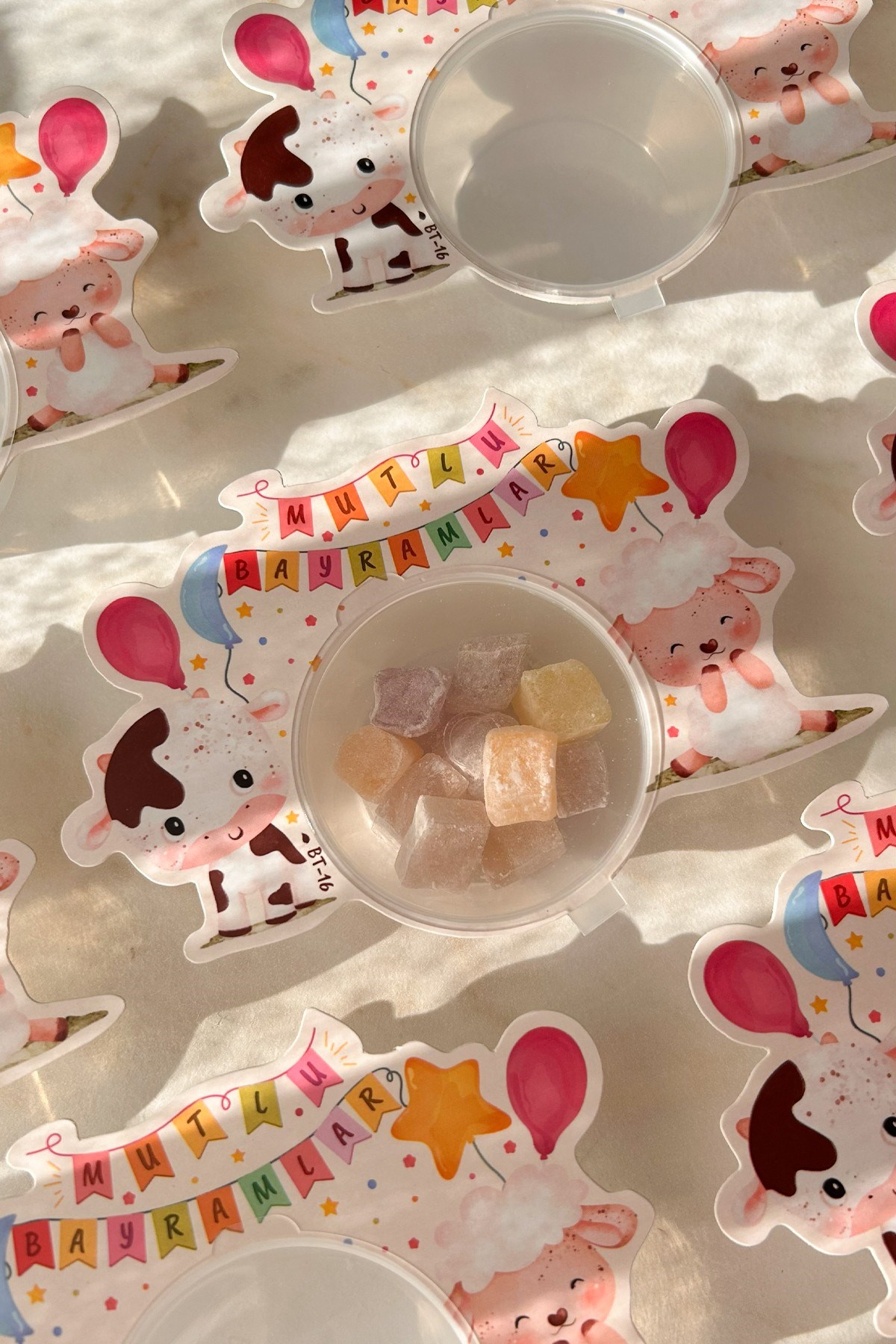 Mutlu Bayramlar Kurban Bayramı Şeker Kutusu 10lu Set – Kapaklı Mini Bayram Şeker Kabı, Hediyeliği