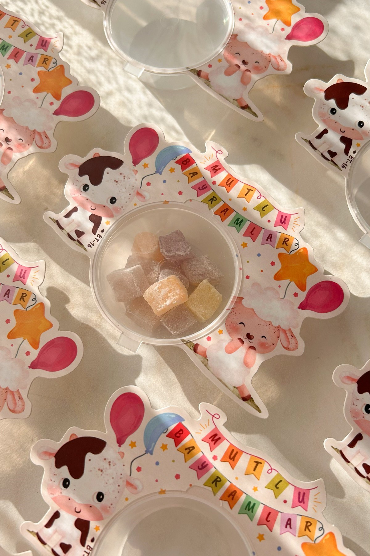 Mutlu Bayramlar Kurban Bayramı Şeker Kutusu 10lu Set – Kapaklı Mini Bayram Şeker Kabı, Hediyeliği