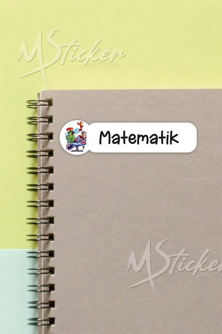 Okul Ders Etiketi Marvel Temalı 26 adet 8 cm Okul Ders Etiketi