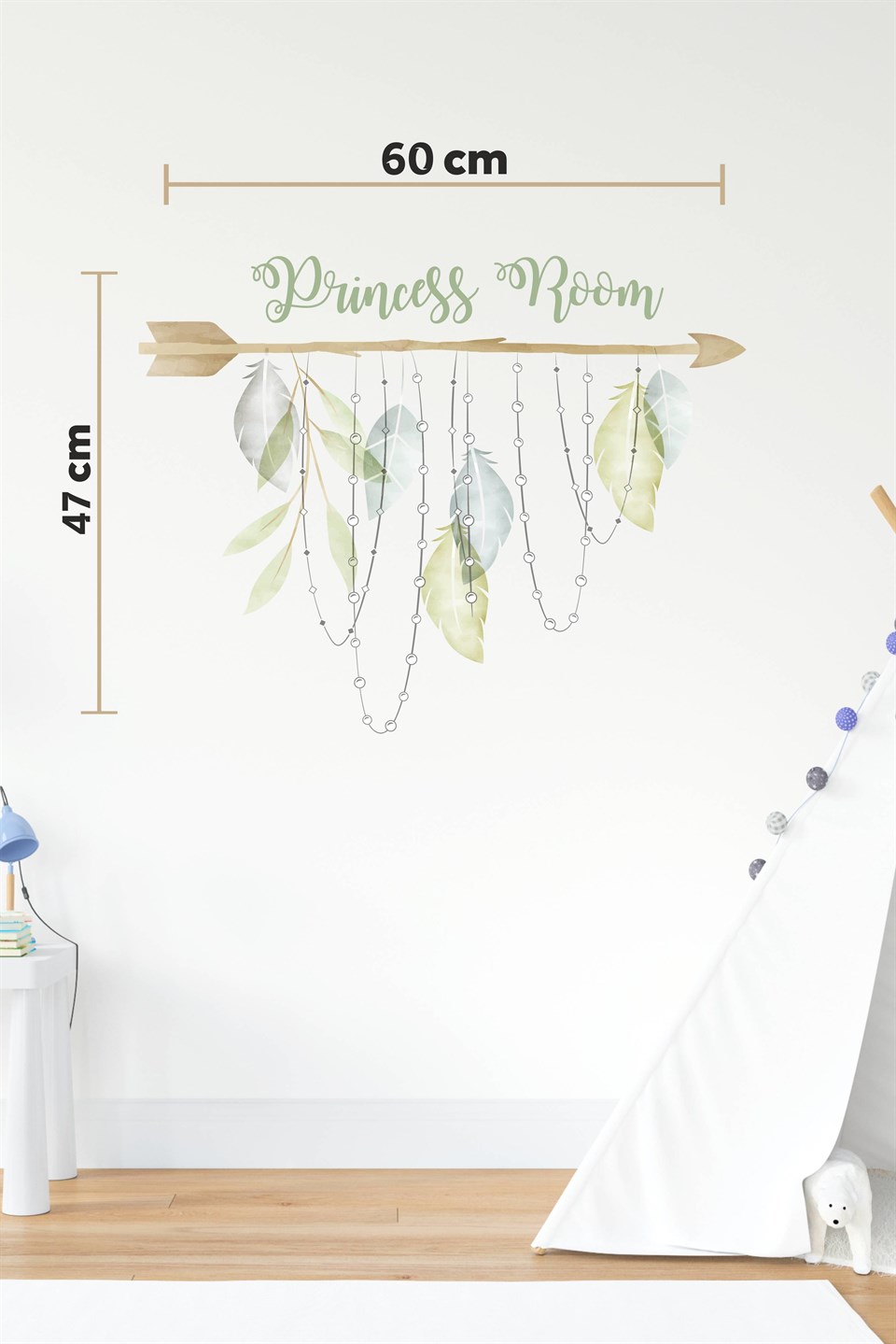 Princess Room Dallar ve Yapraklar Duvar Sticker