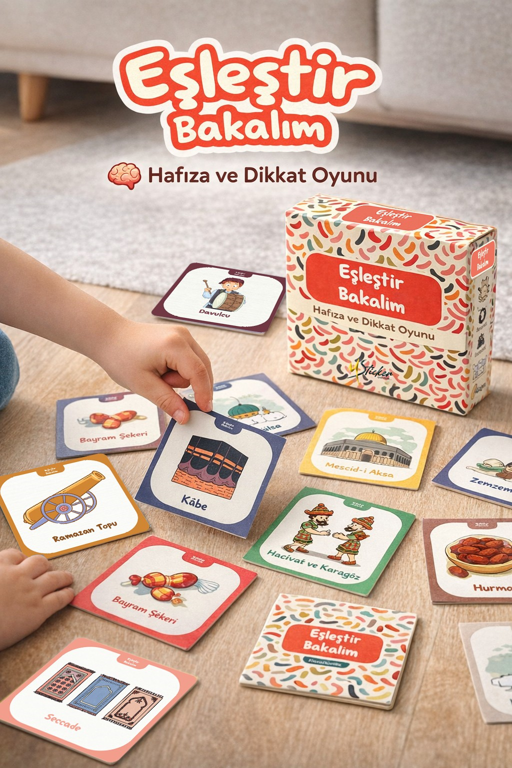 Ramazan Ayı Sticker Oyun ve Etkinlik Seti, 4 Lü Set Çocuklar için Ramazan Süsleme ve Etkinlik Seti2
