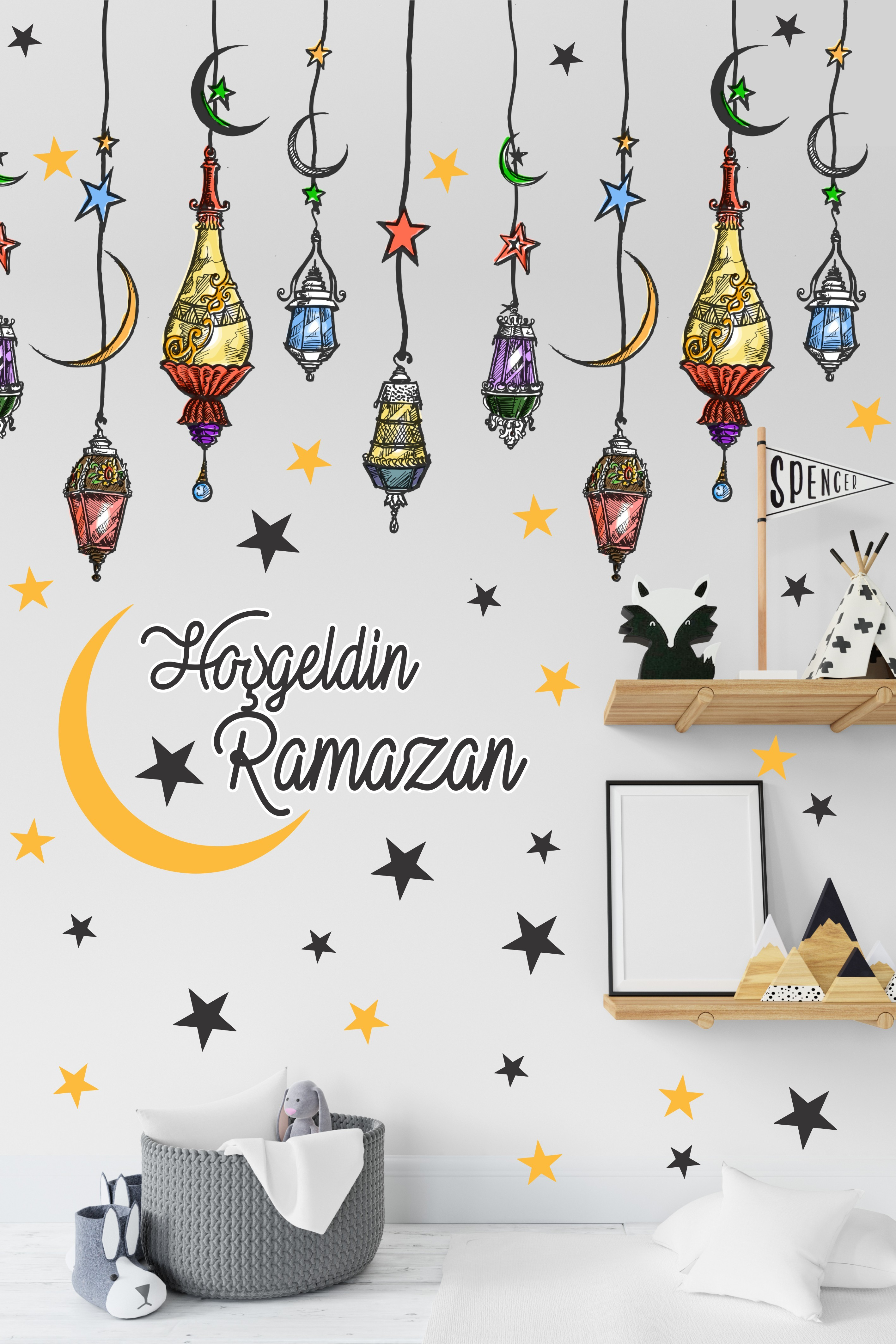 Ramazan Ayı Sticker Oyun ve Etkinlik Seti, 4 Lü Set Çocuklar için Ramazan Süsleme ve Etkinlik