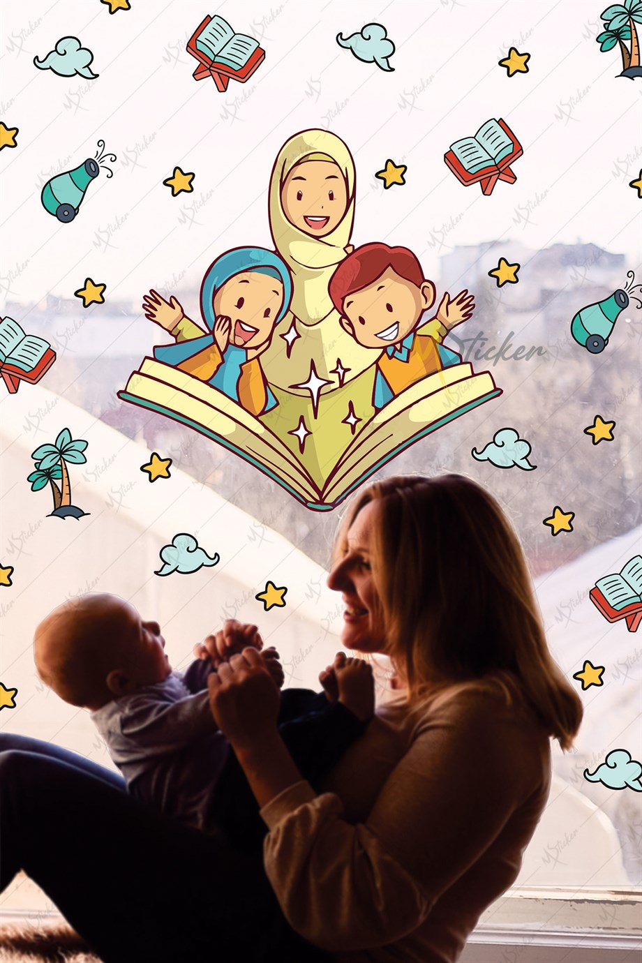 Ramazan Ayı Temalı Cam Duvar Süsleri Hoşgeldin Ramazan Sticker Seti -R6