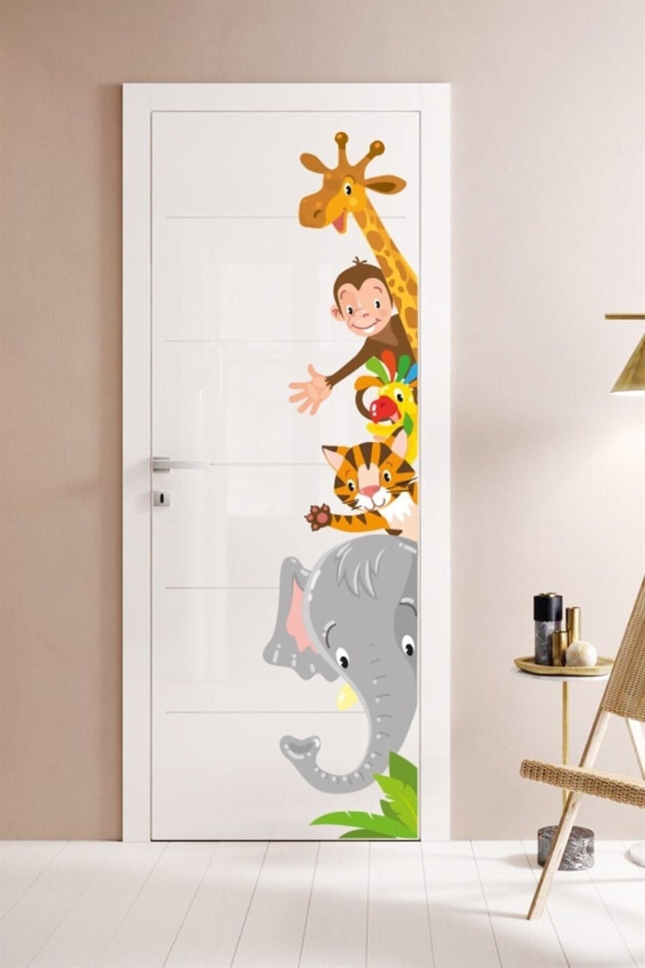 Safari Hayvanları Kapı Dolap Duvar Sticker Seti k738