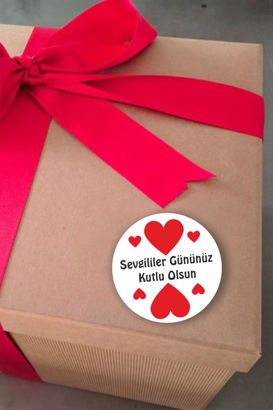 Sevgililer Günü 3 5x5 Cm 100 Adet Yuvarlak Özel Kesimli Sticker Etiket
