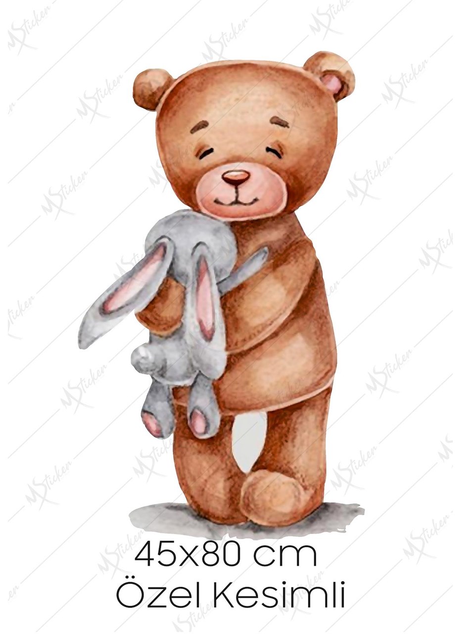 Sevimli Ayıcık ve Tavşan Çocuk Bebek Odası Duvar Sticker