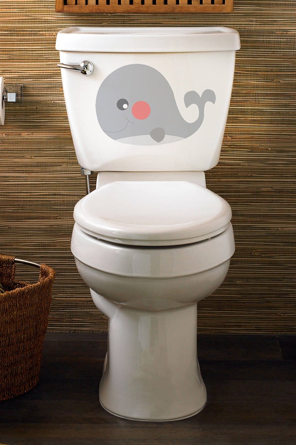 Sevimli Balina Figürlü Banyo Klozet Kapağı Sticker