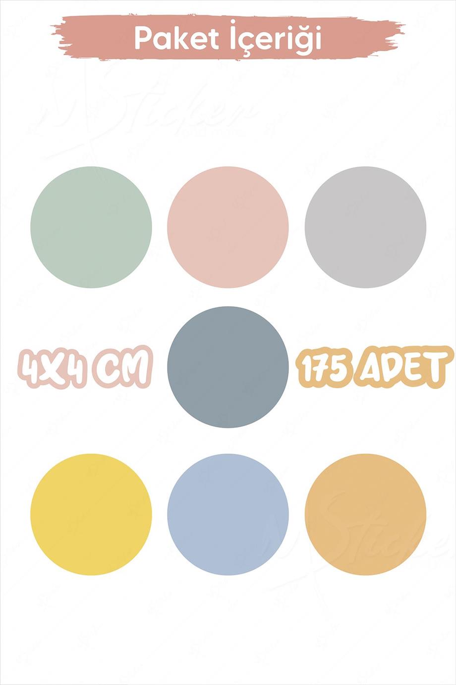 Soft Renkli Daireler Cam Duvar Sticker Seti