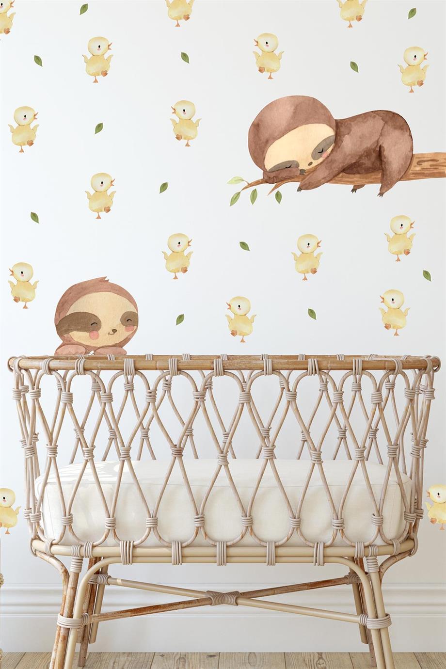 Tembel Hayvan ve Arkadaşı Çocuk Bebek Odası Sticker Seti