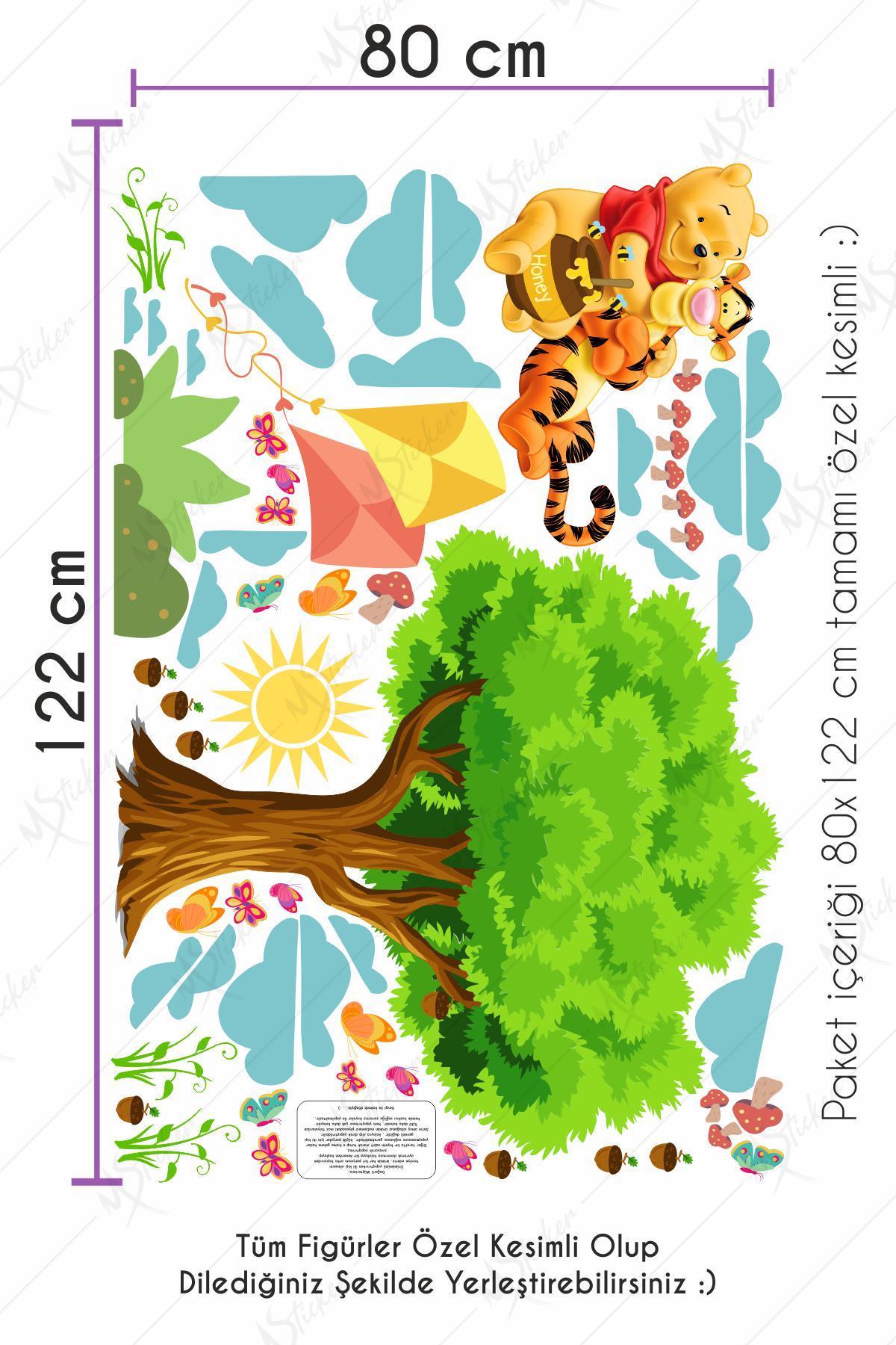 Winnie The Pooh ve Arkadaşı Ormanda Çocuk Odası Dekorasyon Sticker Seti