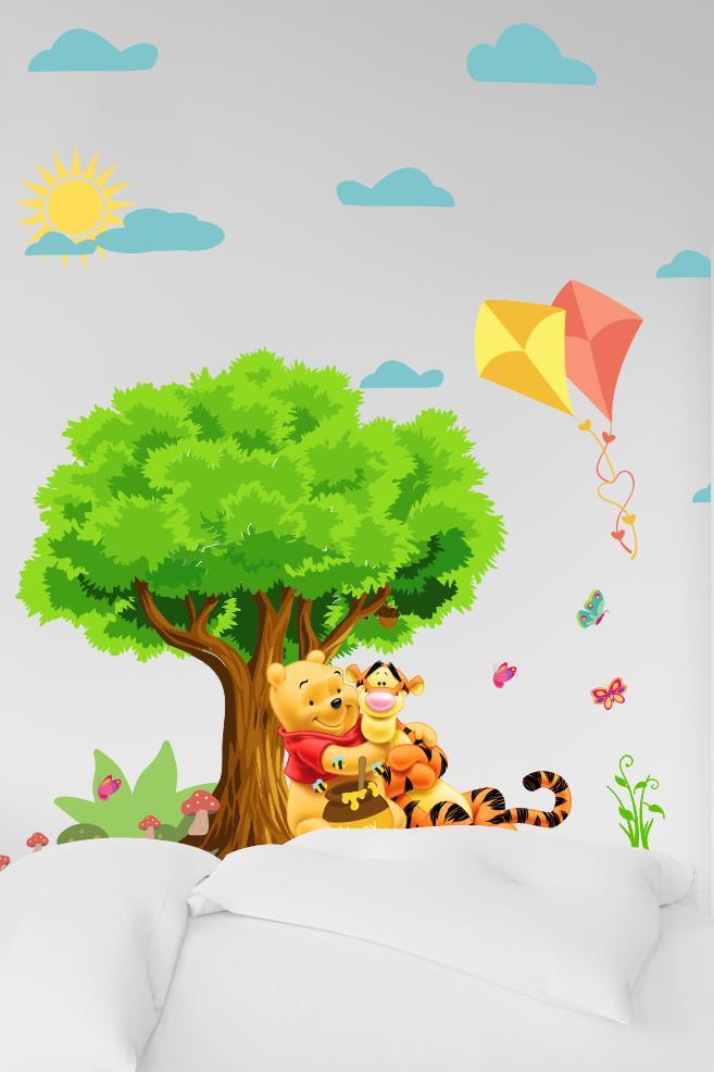 Winnie The Pooh ve Arkadaşı Ormanda Çocuk Odası Dekorasyon Sticker Seti