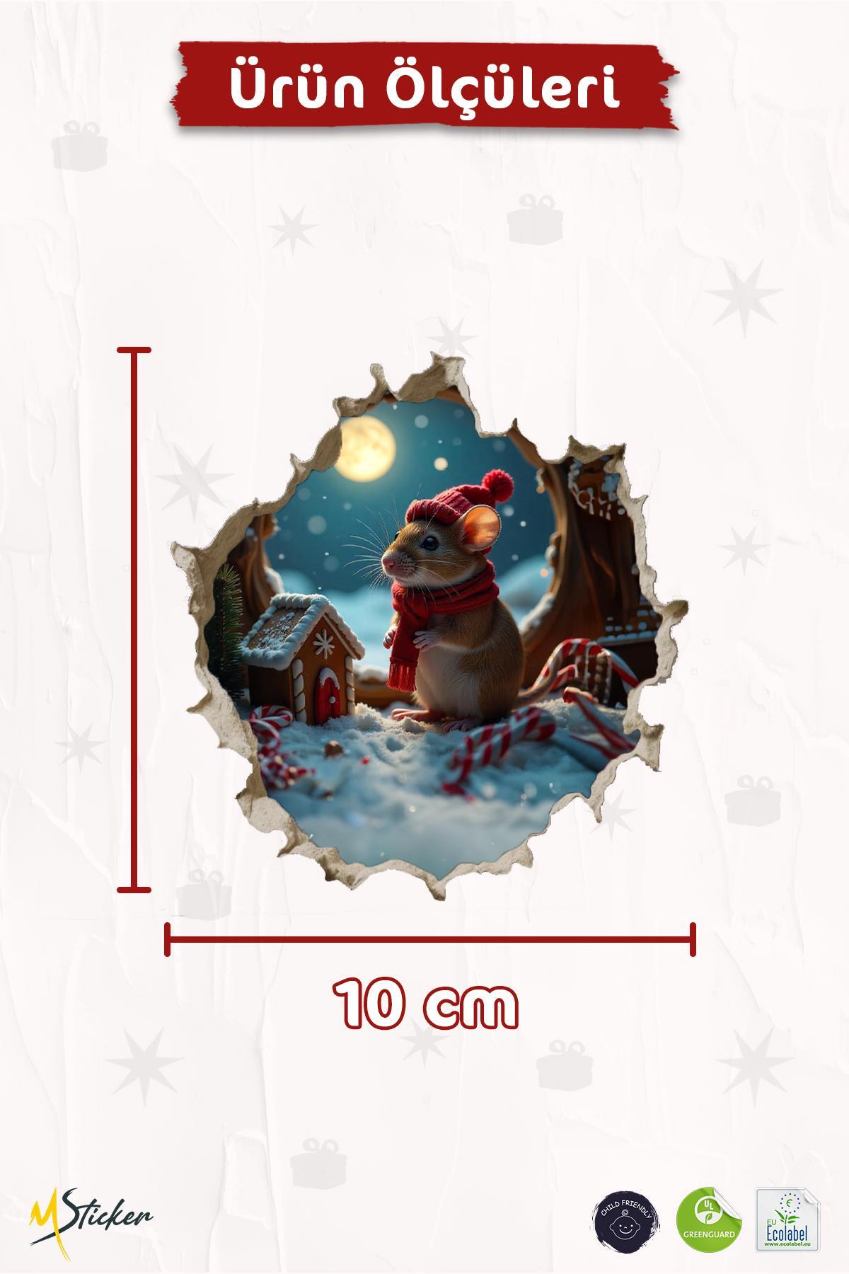 Yeni Yıl Temalı Mini Sticker Priz Sticker Yılbaşı Yeni Yıl Mini Boy Sticker