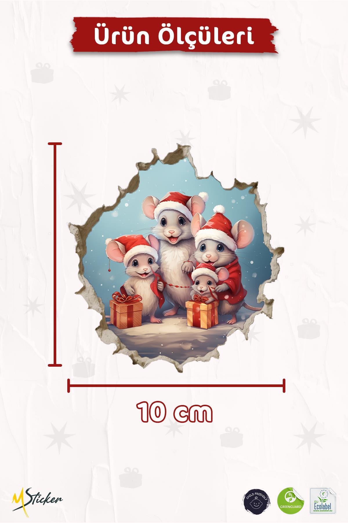 Yeni Yıl Temalı Mini Sticker Priz Sticker Yılbaşı Yeni Yıl Mini Boy Sticker