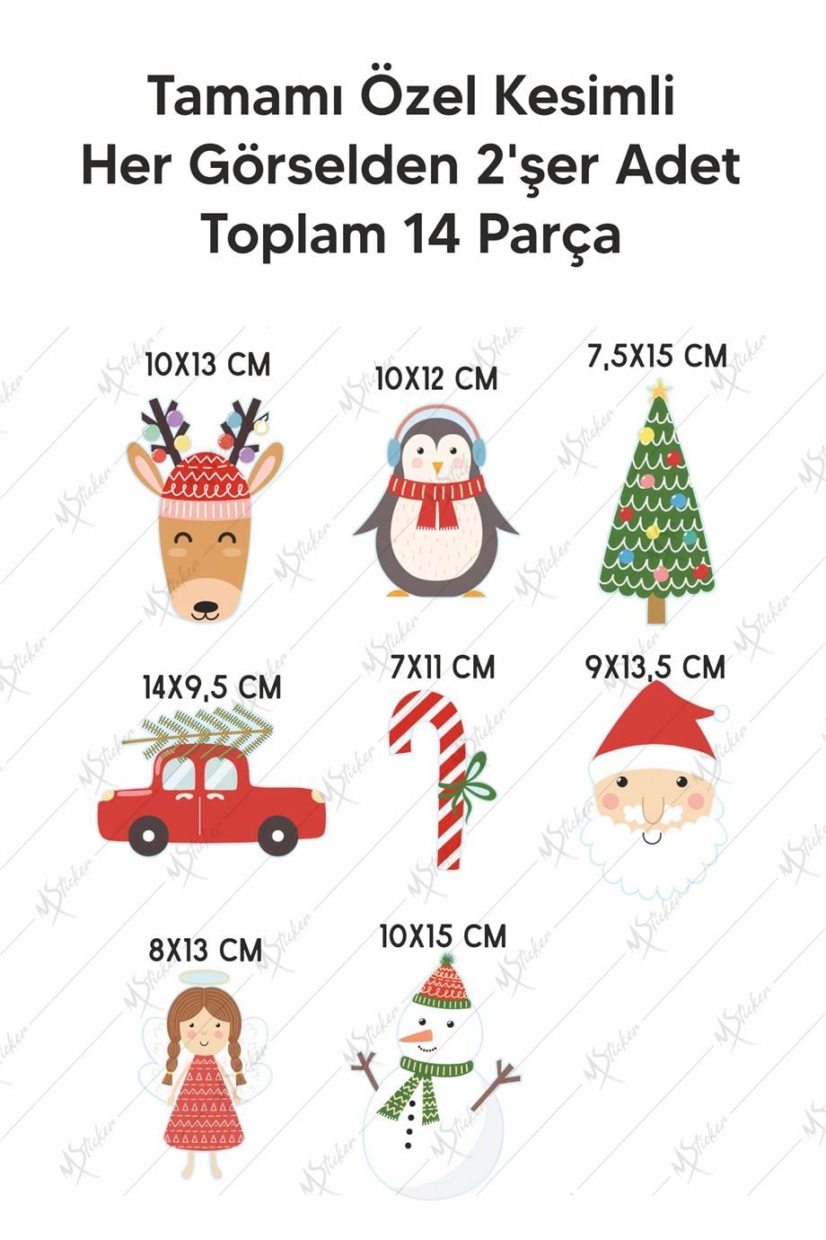 Yılbaşı Özel Figürler Çocuk Bebek Odası Sticker Seti