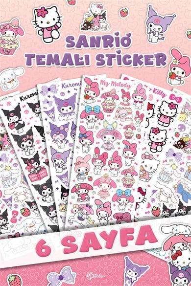 132 Adet Sanrio Temalı Sticker Seti - Kalem Suluk Defter Cam Masa Laptop Tablet Sticker Suya Dayanıklı
