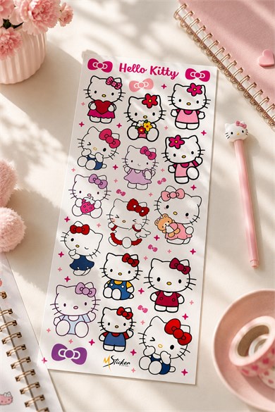 132 Adet Sanrio Temalı Sticker Seti - Kalem Suluk Defter Cam Masa Laptop Tablet Sticker Suya Dayanıklı