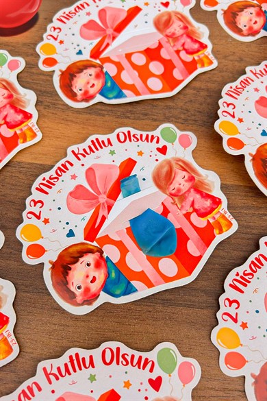 23 Nisan Şeker ve Balon Konulabilen Tebrik Kartı 12li Set – Sınıf Dağıtımlık Hediyelik Kart