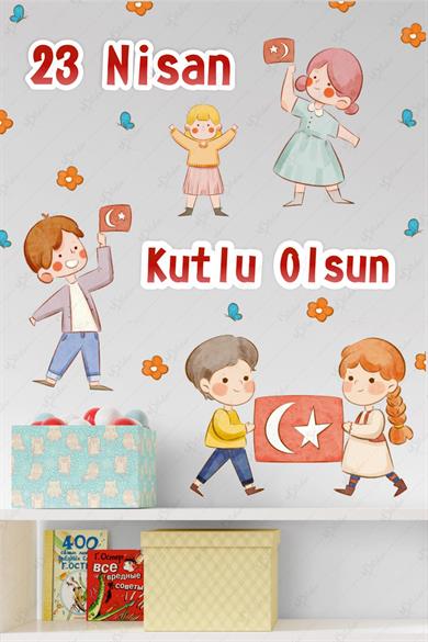 23 Nisan Sticker Seti, Çocuk Bayramı Okul Ev Süsleme Sticker Seti