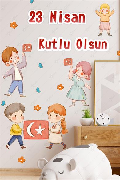 23 Nisan Sticker Seti, Çocuk Bayramı Okul Ev Süsleme Sticker Seti