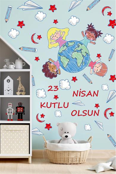 23 Nisan Sticker Seti,23 Nisan Kutlu Olsun Çocuk Bayramı Okul Sticker 89 Parça