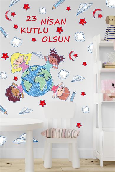 23 Nisan Sticker Seti,23 Nisan Kutlu Olsun Çocuk Bayramı Okul Sticker 89 Parça