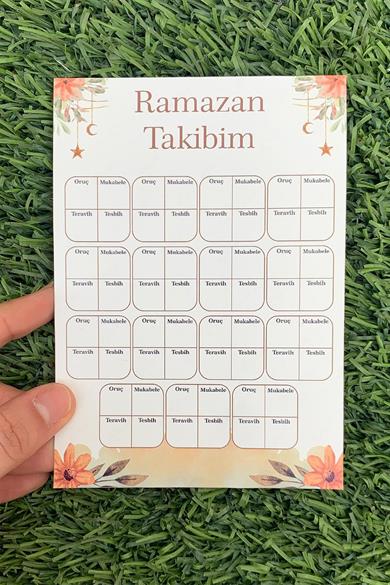 5 li Ramazan-ı Şerif Takip Kartı Oruç Mukabele Teravih Tesbih Takipl Kartı Ramazan Ayı Çizelge