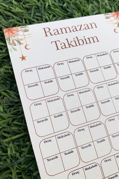 5 li Ramazan-ı Şerif Takip Kartı Oruç Mukabele Teravih Tesbih Takipl Kartı Ramazan Ayı Çizelge