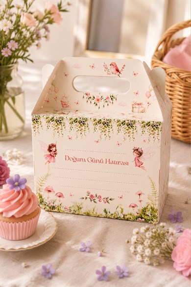 5li Doğum Günü Hediye Kutusu Seti Orman Perileri 10x13 cm | Çocuk Parti Kutusu | Hediyelik Kutu