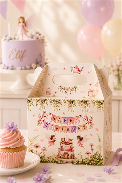 5li Doğum Günü Hediye Kutusu Seti Orman Perileri 10x13 cm | Çocuk Parti Kutusu | Hediyelik Kutu