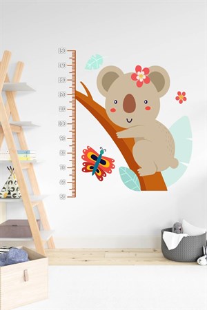 Ağaca Sarılı Sevimli Koala Boy Cetvel Sticker 100x100 cm