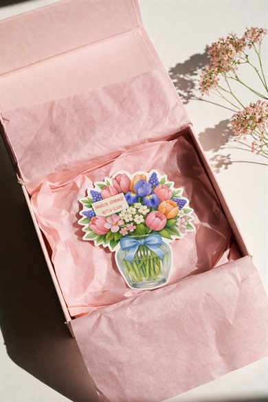 Anneler Günü Hediye Kartı 12 Adet 10x10 cm | Yazılabilir Mesaj Kartı | Hediye Paketi İçin Çiçek Kart