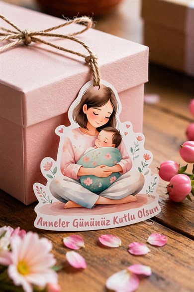 Anneler Günü Hediye Kartı 12 Adet 10x10 cm | Yazılabilir Mesaj Kartı | Hediye Paketi İçin Çiçek Kart