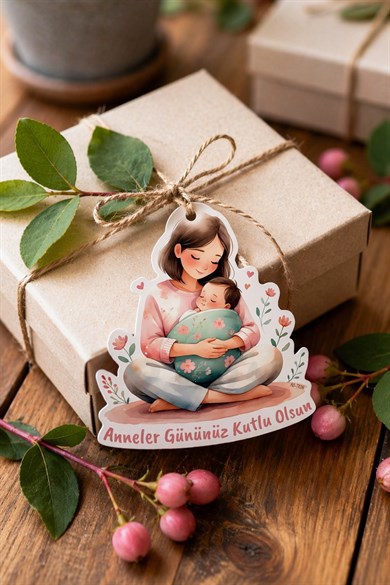Anneler Günü Hediye Kartı 12 Adet 10x10 cm | Yazılabilir Mesaj Kartı | Hediye Paketi İçin Çiçek Kart