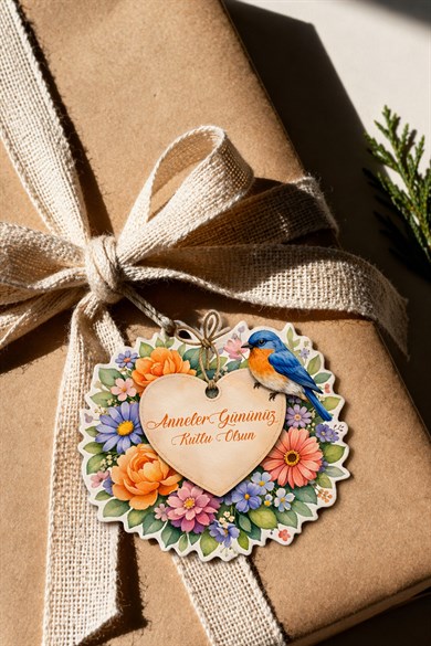 Anneler Günü Hediye Kartı 12 Adet 10x10 cm | Yazılabilir Mesaj Kartı | Hediye Paketi İçin Çiçek Kart