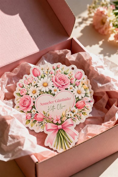 Anneler Günü Hediye Kartı 12 Adet 10x10 cm | Yazılabilir Mesaj Kartı | Hediye Paketi İçin Çiçek Kart