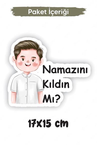 Namazını Kıldın mı? Sticker, Namaz kılma Hatırlatıcısı, Sevimli Baba Oğul Figürü Namaz Teşviki