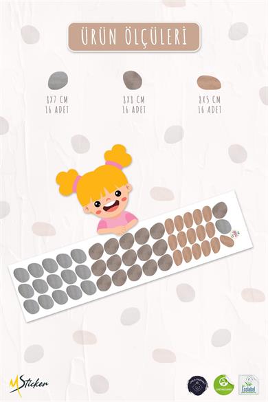 Asimetrik Soft Renkli Puantiyeler Duvar Cam Dolap Sticker Seti Dekoratif Sticker Folyo Mat Görünüm
