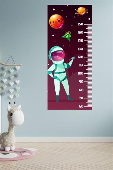 Astranot-Uzay Boy Ölçer Çocuk Bebek Odası Duvar Sicker Boy Cetveli Sticker