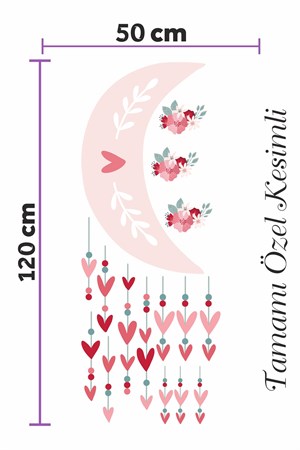 Ay ve Sarkan Kalpler Çocuk Bebek Odası Duvar Sticker