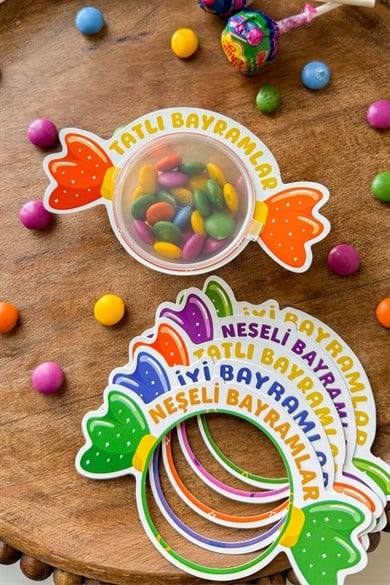 Bayram Şeker Kutusu 10’lu Set – İyi Bayramlar / Mutlu Bayramlar Karton Şekerlik, Kapaklı Hediyelik