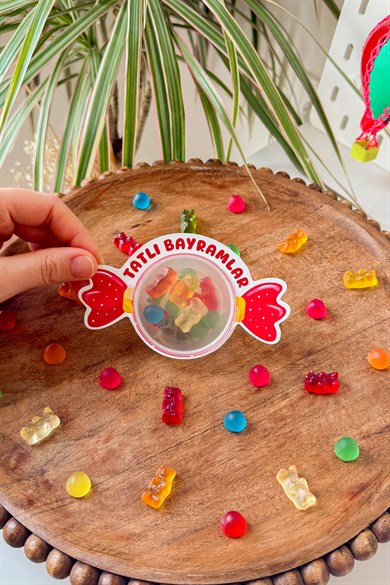 Bayram Şeker Kutusu 10’lu Set – İyi Bayramlar / Mutlu Bayramlar Karton Şekerlik, Kapaklı Hediyelik