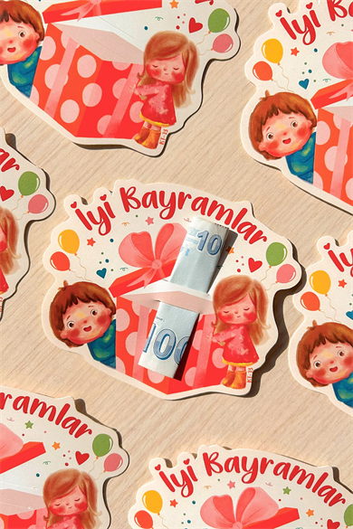 Bayram Tebrik Kartı 12 Adet Ramazan Bayramı Hediye Kartı Tebrik Kartı Kurban Bayramı Harçlık Kartı