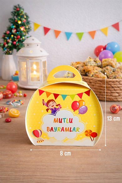 Bayramlık Hediye Kutusu, Çocuklar için 10 lu Bayram Şekerleme Toka Hediye Kutus Ramazan Kurban